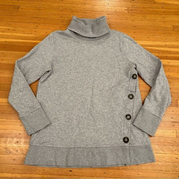 Soft Surroundings grey turtleneck sweatshirt - Picture 1 of 4